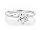 White Lab-Grown Diamond 14k White Gold Solitaire Engagement Ring 1.25ctw