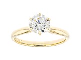 White Lab-Grown Diamond 14k Yellow Gold Solitaire Engagement Ring 1.25ctw