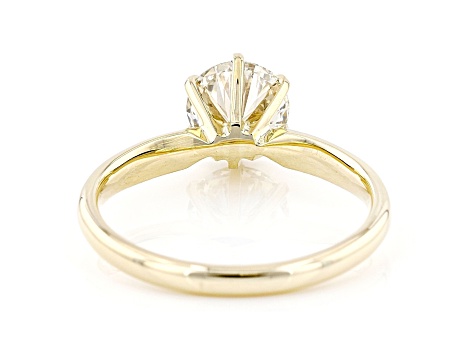 White Lab-Grown Diamond 14k Yellow Gold Solitaire Engagement Ring 1.25ctw