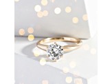 White Lab-Grown Diamond 14k Yellow Gold Solitaire Engagement Ring 1.25ctw