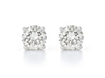 Certified White Round Lab-Grown Diamond H-I SI 14K White Gold Solitaire Stud Earrings 0.75ctw