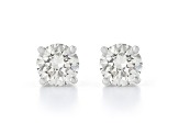 White Lab-Grown Diamond 14K White Gold Solitaire Stud Earrings 0.75ctw