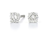 Certified White Lab-Grown Diamond H-I SI 14k White Gold Solitaire Stud Earrings 0.75ctw