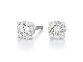 White Lab-Grown Diamond 14K White Gold Solitaire Stud Earrings 0.75ctw