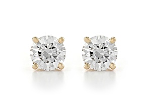 White Lab-Grown Diamond 14K Yellow Gold Stud Earrings 0.75ctw