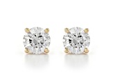 Certified White Lab-Grown Diamond H-I SI 14k Yellow Gold Solitaire Stud Earrings 0.75ctw