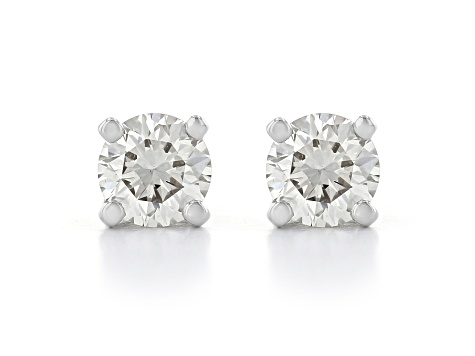 Certified White Lab-Grown Diamond H-I SI 14k White Gold 4-Prong Stud Earrings 0.50ctw