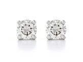 White Lab-Grown Diamond 14K White Gold Solitaire Stud Earrings 0.50ctw