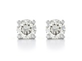 Certified White Lab-Grown Diamond H-I SI 14k White Gold 4-Prong Stud Earrings 0.50ctw