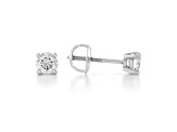 Certified White Lab-Grown Diamond H-I SI 14k White Gold 4-Prong Stud Earrings 0.50ctw