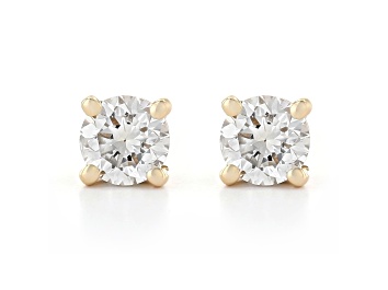 Picture of White Lab-Grown Diamond 14K Yellow Gold Solitaire  Stud Earrings 0.50ctw
