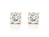 Certified White Lab-Grown Diamond H-I SI 14k Yellow Gold Solitaire Stud Earrings 0.50ctw