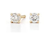 Certified White Lab-Grown Diamond H-I SI 14k Yellow Gold Solitaire Stud Earrings 0.50ctw