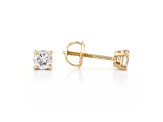 Certified White Lab-Grown Diamond H-I SI 14k Yellow Gold Solitaire Stud Earrings 0.50ctw