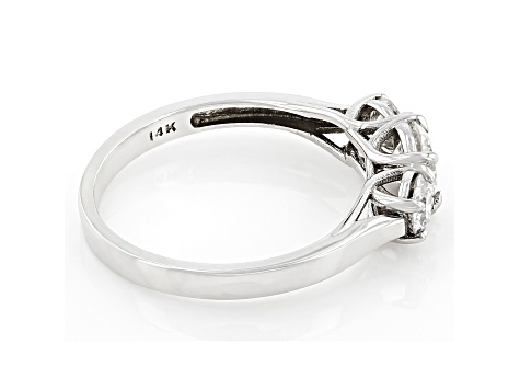 White Lab-Grown Diamond 14k White Gold 3-Stone Ring 1.00ctw