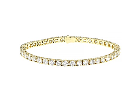White Lab-Grown Diamond 14k Yellow Gold Tennis Bracelet 10.00ctw