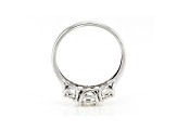 White Lab-Grown Diamond 14k White Gold 3-Stone Engagement Ring 1.50ctw