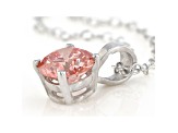 Pink Lab-Grown Diamond 14K White Gold Solitaire Pendant With Cable Chain 0.75ct