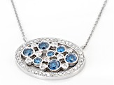 Blue And White Lab-Grown Diamond 14k White Gold Necklace 2.00ctw