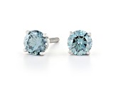 Blue Lab-Grown Diamond 14K White Gold Stud Earrings 1.00ctw