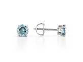 Blue Lab-Grown Diamond 14K White Gold Stud Earrings 1.00ctw