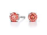 Pink Lab-Grown Diamond 14K White Gold Stud Earrings 1.00ctw