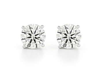 Picture of Certified White Lab-Grown Diamond H-I SI 14k White Gold Stud Earrings 2.00ctw