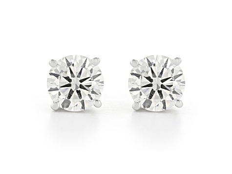 Certified White Lab-Grown Diamond H-I SI 14k White Gold Stud Earrings 2.00ctw