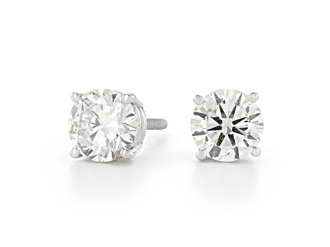 Certified White Lab-Grown Diamond H-I SI 14k White Gold Stud Earrings 2.00ctw