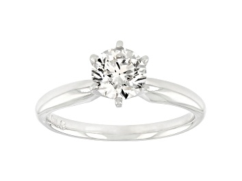 Picture of White Lab-Grown Diamond 14k White Gold Solitaire Engagement Ring 0.90ctw