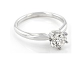 White Lab-Grown Diamond 14k White Gold Solitaire Engagement Ring. 0.90ctw