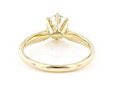 White Lab-Grown Diamond 14k Yellow Gold Solitaire Engagement Ring 0.90ctw