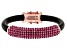 Rose Tone Pink Crystal Leather Bracelet