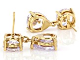 Gold Tone Over Brass with Cubic Zirconia Earrings 23.08ctw