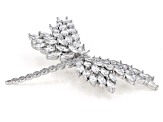 Clear Cubic Zirconia Silver Tone Dragonfly Pin/Enhancer 43.00ctw