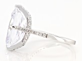 Silver Tone Radiant Cut, Rectangular Octagonal Cubic Zirconia Ring 19.90ctw