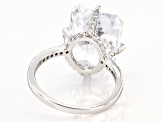 Silver Tone Radiant Cut, Rectangular Octagonal Cubic Zirconia Ring 19.90ctw