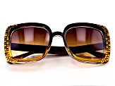 Brown Tortoise Color Frame with Champagne Crystal Sunglasses