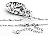 White and Green Cubic Zirconia Rhodium Over Brass Necklace 0.25ctw