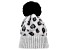 Gray Wool Blend Leopard Hat with Black Pom