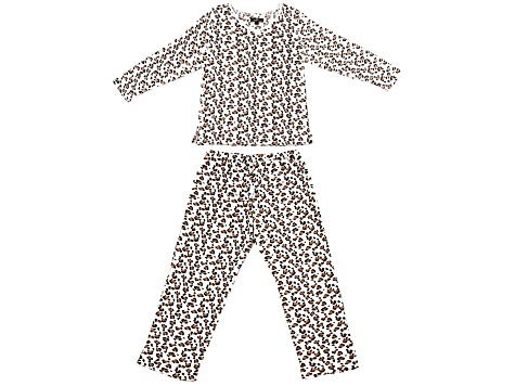 Animal Print Long Sleeve and Pant Pajama 2 - Piece Set 100% Polyester
