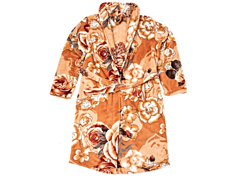 Floral Long Sleeve Robe 100% Polyester