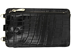 Black Faux Leather Crossbody Phone Bag
