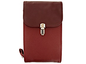 Red Faux Leather Crossbody Phone Bag