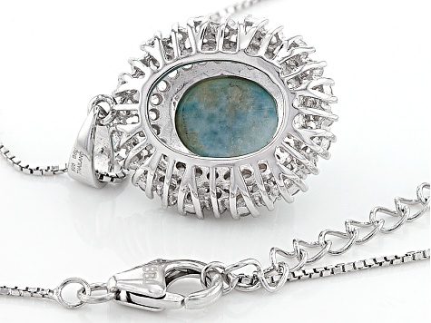 Blue Larimar Sterling Silver Pendant With Chain 1.15ctw