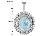 Blue Larimar Sterling Silver Pendant With Chain 1.15ctw