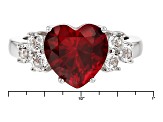 Red Lab Created Ruby Rhodium Over Sterling Silver Ring 4.38ctw