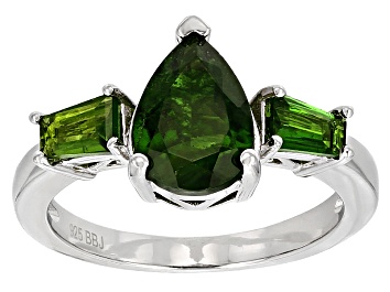 Picture of Green Chrome Diopside Rhodium Over Sterling Silver Ring 2.68ctw