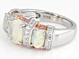Ethiopian Opal Rhodium Over Sterling Silver Ring 1.95ctw