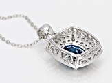 London Blue Topaz Sterling Silver Pendant With Chain 3.44ctw